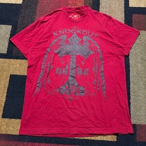Y2k Knockout Red Graphic Gothic T-Shirt Double Graphic – Size L